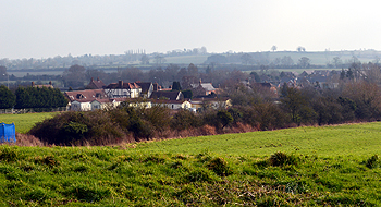 The village seen from Church End February 2013